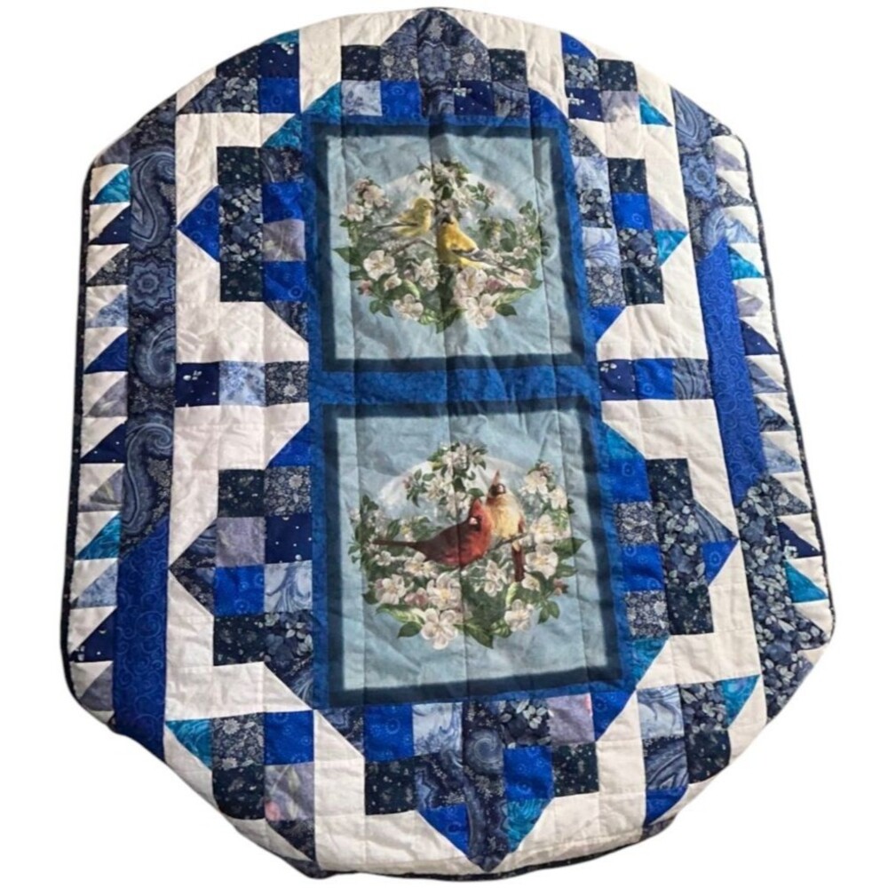 Nautical Quilt Throw Blanket Sailing Sailboat & Bird Scenes 50x40 Signed 2008